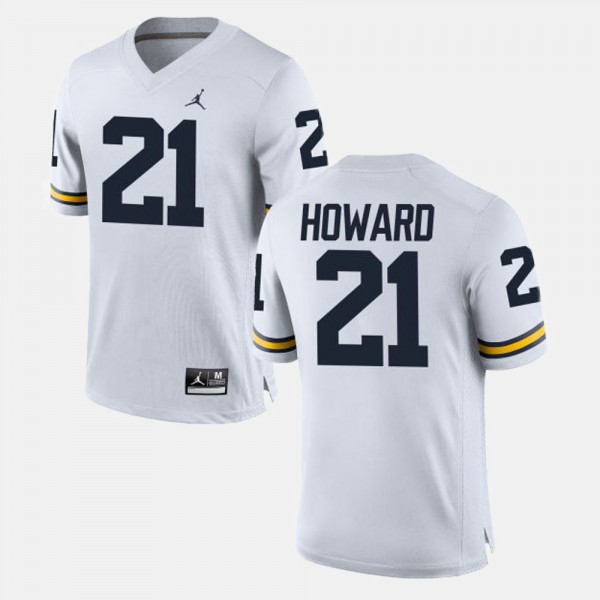 University of Michigan #21 Men's desmond Howard Jersey White NCAA College Football